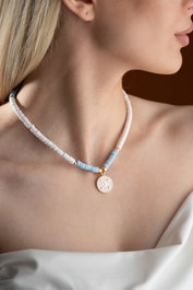Heliophilia Silver Collar Multicolor con Colgante de Aleación de Latón y Cobre